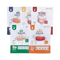 골드로니 그대로 순살스틱 강아지 간식 240g(8g짜리 30개입), 맛선택:연어