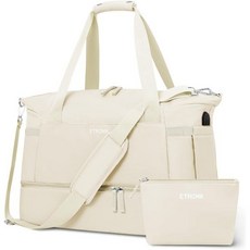 ETRONIK 스토어 방문하기 여성용 체육관 더플 백 오프 화이트 가방 여행