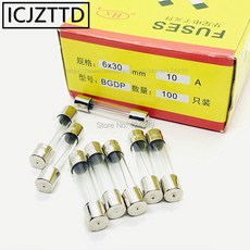 유리관 퓨즈 튜브 퀵 브레이크 F 10A 6x30 F10AL250v 상자당 100 개 6mm 30mm, 01 10A