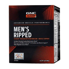 GNC 지앤씨 AMP Men's Ripped Vitapak 남성 멀티비타민 30팩, 1개