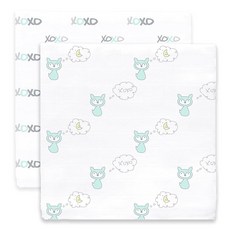 SwaddleDesigns 모슬린 포대기 담요 여아 및 남아용 어린 양 굿나잇 스털링 그레이 & 파스텔 옐로우 3개 세트, Love You to the Moon and Back