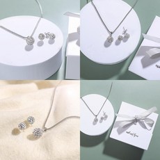 은볼목걸이귀걸이세트