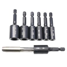 탭 소켓 콜릿 렌치 M414 기계 다이 소켓 어댑터 육각 생크 사각 드라이버 나사 기계 도구용 태핑 척, 1개, 없음, 없음