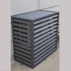  에어컨 실외기 바람막이 커버 알루미늄 에어컨 실외기 커버 덮개 가림막 햇빛가리개, 3p 4면 플랫 탑 110x80x60 그레이, 사양 1 