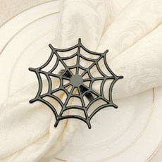 고리수건 핸드타올6개/몫 고급 호텔 할로윈 블랙 스파이더웹 냅킨 버클 링 서클 천, black Spider web, 1개입, 1개