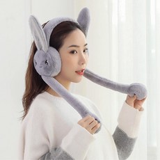 움직이는 귀 쫑긋 바니 귀마개 남성 털귀마개 귀도리