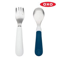 옥소 토트 포크스푼 세트 OXO Tot on-the-go Fork Spoon Set, 1. 네이비(Navy), 1개