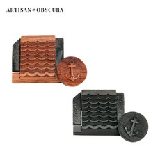 [Artisan Obscura] 원목 소프트버튼+핫슈커버 Set Anchor+Waves (닻+파도오목) 혈목 or 흑단, Bloodwood (혈목), 1개