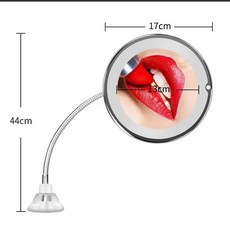 뒷머리 접이식손 10X LED 거울 측면 보기 360도 조명 욕실 설명, 1개