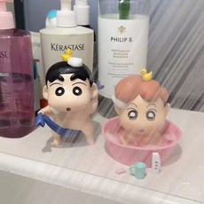 샤워 짱구핸드메이드 gk 노하라 신노스케 귀여운 애니메이션 욕실 목욕 선물 도우미 2종세트 피규어, A, 1개
