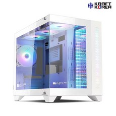 KRAFT KOREA VISTA Pro 인피니티 미러 어항형 미니타워 PC케이스 (화이트)