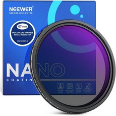 NEEWER 트루 컬러 하드 스톱 가변 ND 필터 ND2-32 제한 중립 밀도 필터 멀티 코팅 HD 광학 유리 58mm-82mm, 67MM, 1개
