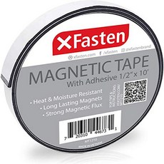 XFasten Magnetic Tape Strip Roll １/2-Inch x 10-Foot Self-Adhesive Peel and Stick on Double-Sided Magnet Strips for Fridge Crafts and DIY Projects, 1개, null) 1/2-Inch x 10- - 필온스틱