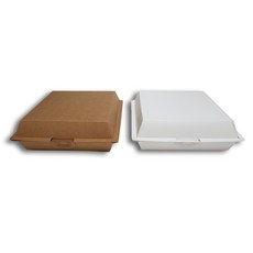TAKE-OUT BOX 종이트레이 종이도시락 푸드박스 종이용기 150x150xH60mm, 갈색, 75개