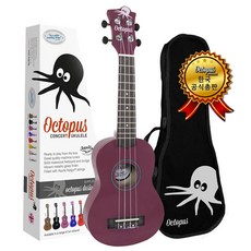 Octopus Concert Ukulele - 무료 피크 증정!, Purple, 1개