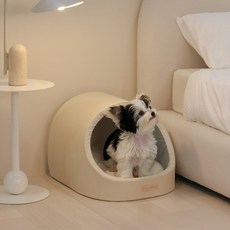 펫바이블 펫트 하우스 강아지 동굴형 고양이 동굴하우스 애견 숨숨 집, 크림 베이지