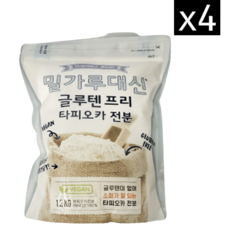 알티스트 밀가루 대신 글루텐 프리 타피오카 전분, 1.2kg, 4개