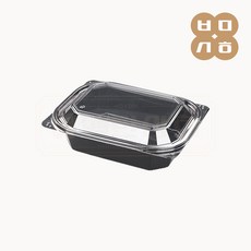 BK [BK] 일회용 반찬용기 D-004 흑색 600개세트(몸통+뚜껑), 1개, 600세트