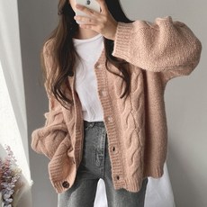 포근포근 울 알파카 꽈배기 가디건 4컬러