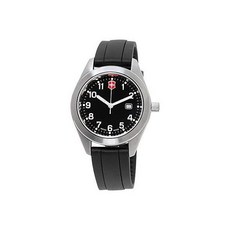 NEW Victorinox 빅토리노스 Garrison 블랙 Dial SilicOne Strap Ladies Watch 26033CB MSRP $120