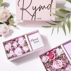 RYMD 조화 카네이션 플라워 용돈 박스 + 쇼핑백, 프리티 핑크