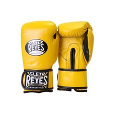 클레토 레예스 훅앤루프 Leather Training복싱 글러브 - Yellow, 12 oz.