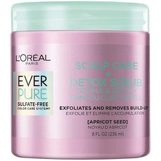 L’OREAL PARIS 로레알 파리 EverPure 각질 제거 두피 케어 스크럽 살구씨 함유 226.8g(8온스), 236ml, 1개