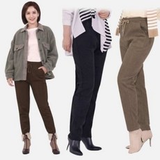 따시따시 강열바지 3종(블랙/카키/베이지) 여성 기모팬츠 벤딩 코듀로이 겨울바지