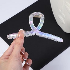 레이저 그라데이션 컬러 헤어 클로 스위트 요정 클립 크랩 머리띠, 8.2685-17