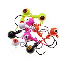 Temorah Fishing Lues 지그 헤드 볼 헤드 1 32oz-1oz 민물과 바닷물위한 날카로운 낚시 후크 (Assorted 3／8OZ 25PCS)