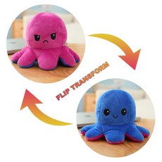 1+1 양면 문어 인형 화가난 스마일 성인 애착인형 쓸데없는선물, 10cmx20cm, E
