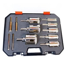 LOPEIZ 로페이즈 12PCS 유리홀쏘 유리기리 홀커터 타일 도자기 항아리 화분 대리석구멍뚫기 다이아몬드홀쏘 6 8 10 12 14 16 18 20 22 25 30 35mm, 12개