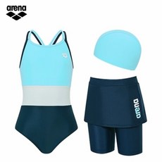 아레나 AVBGO71BLU 여아동 캠핑 3PCS 수영복
