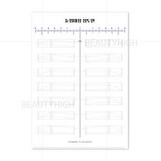 눈썹대칭 (점도안) 100매 반영구 연습재료, 1개