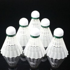 아버지의 날 선물 나일론 배드민턴 6 팩 킹 나쁜 야외 바람 훈련 공 플라스틱 공 업그레이드 6 흰색 재생