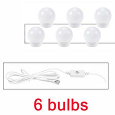 MUNLII-모던한 LED 드레서 거울 전면 조명 USB 화장대 테이블 램프 드레싱룸 전신 벽 램프, 6 Bulbs_Natural White - 이케아붙이는거울