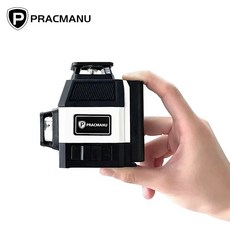 디지털수평계 레이저수평계 측정 각도 수평자 Pracmanu 미니 레이저 레벨 360 셀프 레벨링 수평 및 수직 크로스 라인 초강력 녹색 빔 12 3D, 1개