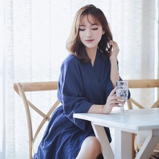 호텔가운 봄가을 얇은 잠옷 와이드 루즈핏 와플 여성 샤워 미용실트리트먼트 여름 모닝 커플파자마
