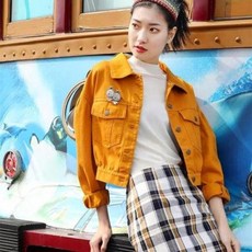 여자 청자켓 오마마시 플래그십 스토어 공식 여장 2020 봄 송 캐주얼 재킷 데님 쇼트 코트 여