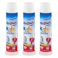 Aquafresh Kids Pump Cavity Protection Bubble Mint Fluoride Toothpaste 아쿠아후레쉬 키즈버블민트치약 130.4g 3팩, 3개