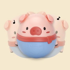 돌아기 선물 아기오뚜기 딸랑딸랑 방울소리 돼지 오뚝이 애기선물 영유아완구, 1개