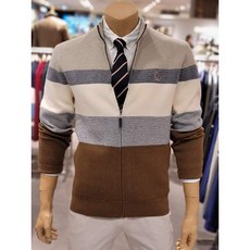 [현대백화점]헤지스남성 (HAZZYS MEN) 20년 F W HZSW0D331 I2 베이지 컬러블록 울 집업가디건