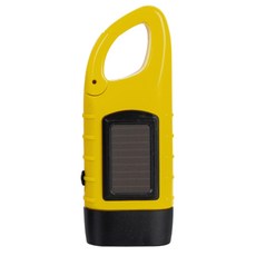 미니 비상 핸드 크랭크 다이나모 태양열 LED 조명 램프 충전 강력한 횃불, 노란색