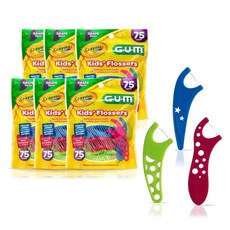 GUM 어린이용 크래욜라 치실 포도맛 75개입, 75 Foot (Pack of 6)