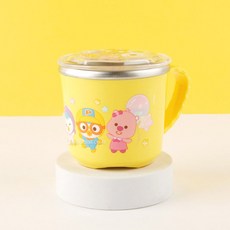 릴팡 뽀로로 논슬립 뚜껑 스텐컵, 피크닉, 1개