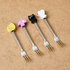 모던하우스 키치키치캣 레진 티포크 4P 세트 TO0924002, 1세트