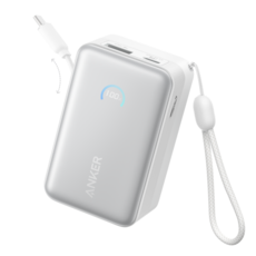 앤커 나노 파워뱅크 10000mAh 45W 보조배터리 고속충전 기내반입 C타입 케이블 일체형 아이폰 노트북 갤럭시, 화이트, A1638