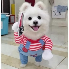 강아지 처키 의상 코스튬 반려견 XS가슴둘레 30-43cm, S가슴둘레 43-57cm