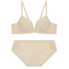 게스언더웨어 브랜드관 (노와이어)아웃밴드 베이지 브라+팬티세트(GCWBR862/GCWBP862BE)