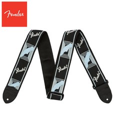 펜더 Fender Monogram Strap 기타 베이스 스트랩(색상 선택), 5번.Black L grey Blue